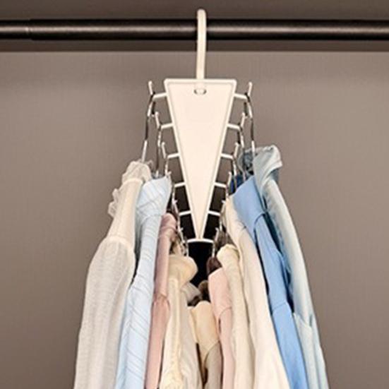 Double-Sided Clothes Hanger, with 12 Hooks Open Hook Design, V-Shape Vertical Easy Access Organizer, for Shirts Hats Belts Scarves