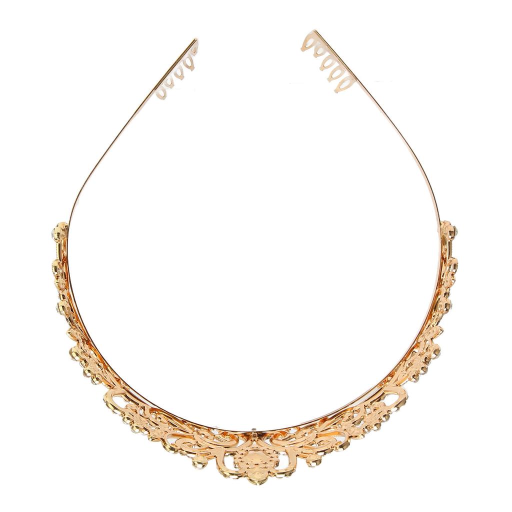 Gold Bridal Crown Fashionable Beautiful Elegant Glittering Wedding Princess Crown for Party