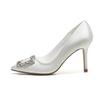 Pointed High Heel White Wedding Shoes Rhinestone Bridal Small Size Shoes 33-43 Sizes Dress Party Shoes Platform Heels