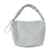 Women Dumpling Bag with Ruched Strap Casual Armpit Bag Solid Color Soft Large Capacity Girls Outdoor Leisure Bag