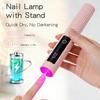 LINMANDA Handheld Nail Lamp Portable LED Nail Lamp with Stand Rechargeable Suitable for Gel Nail Polish and DIY Nail Art