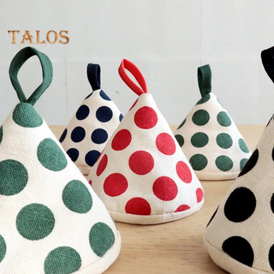 Wärmeisolierende Handschuhe, rutschfestes Küchenwerkzeug, langlebige dreieckige Topfgriffkappe, hochtemperaturbeständige Ofenhandschuhe aus Baumwolle mit Aufhängeringen