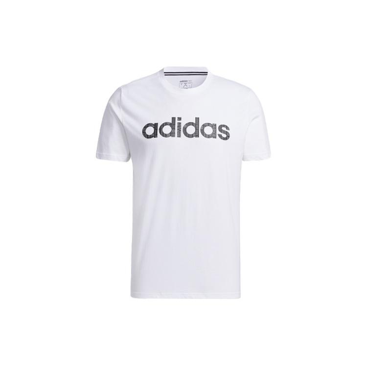 Men s adidas neo Logo Alphabet Printing Sports Short Sleeve White T-Shirt GP4880 L