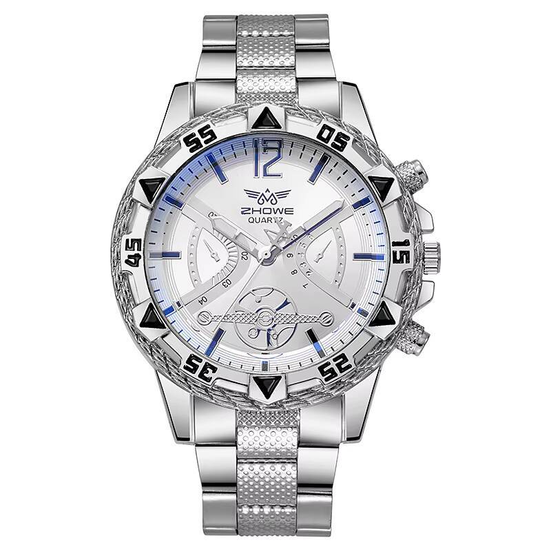 

Модные мужские деловые часы Роскошные часы с большим циферблатом и стальным браслетом Мужские аналоговые кварцевые наручные часы Reloj Hombre