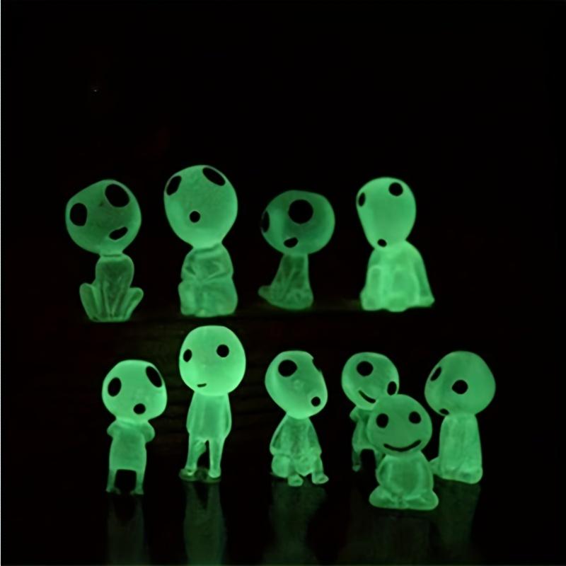 10Pcs Luminous Alien Ghost Glow In Dark Micro Garden Plants Pot Bonsai Tree Fairy Elves Garden Statue Potted Decoration