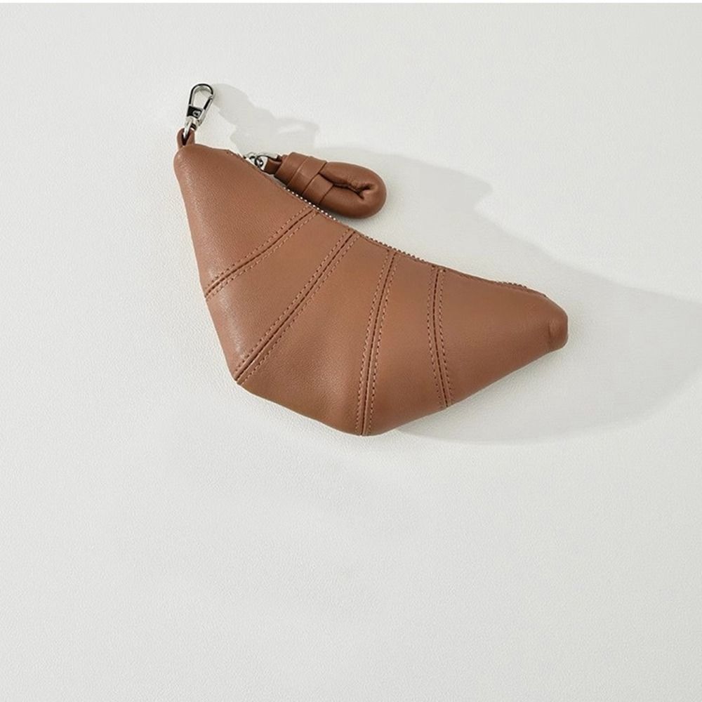Wallet PU Croissant Bag Lipstick Earphone Bag Hanging Neck Coin Purse Portable   Streetwear