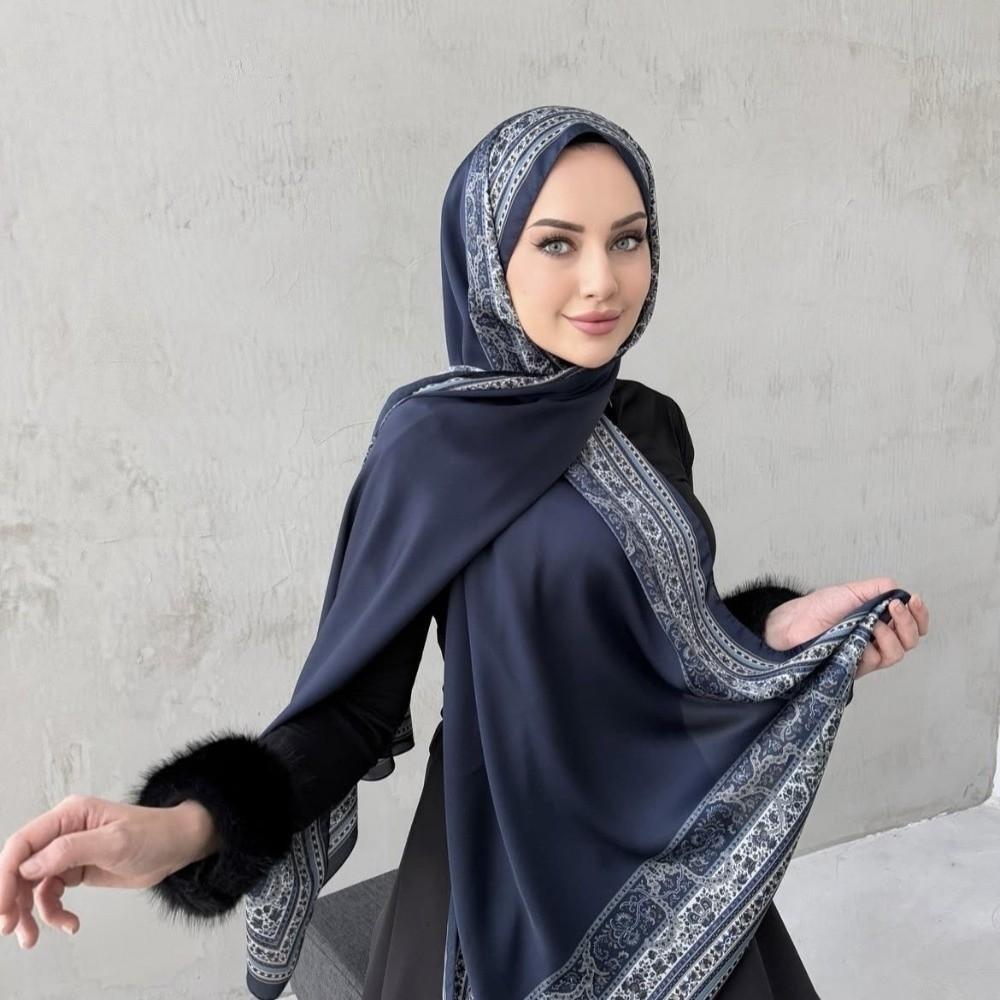 Print Headscarf Long Islamic Turban Soft Ethnic Style Scarf  Women