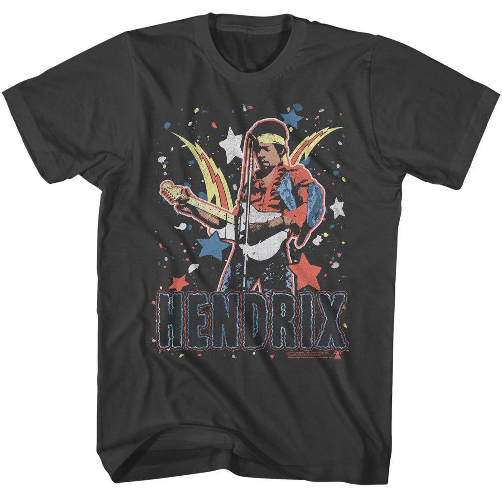 Men s Jimi Hendrix Jimi Hendrix Star Bursts T-shirt X-Large Smoke XL