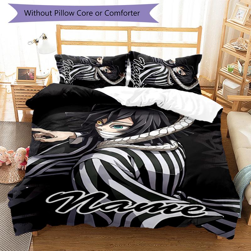 3pcs Demon Slayer5 Cover Set - Personalized Name, HD Printed Bedding with 1 Cover and 2 Pillowcases - Perfect for Home Decor, Easy Care