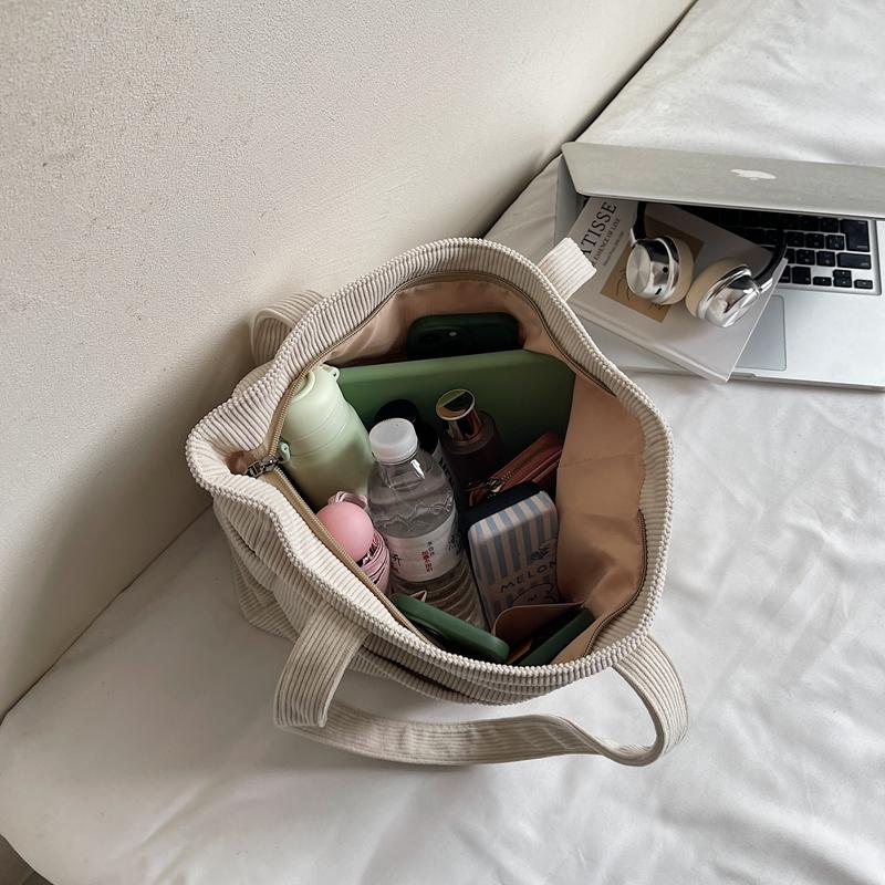 Lightweight Large Capacity Commuter Tote Bag Solid Color Shoulder Bag