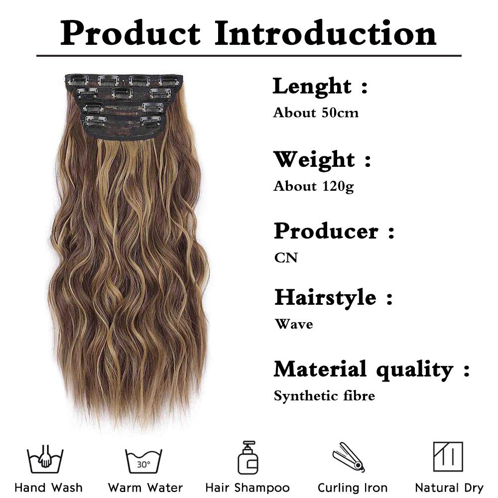 LISI HAIR Extension per capelli naturali con clip sintetiche, lunghe e ondulate, spesse, per donne, da indossare tutti i giorni
