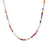 Bohemian Multi-Color Beaded Necklace with Glass Stones and Freshwater Pearls for Women