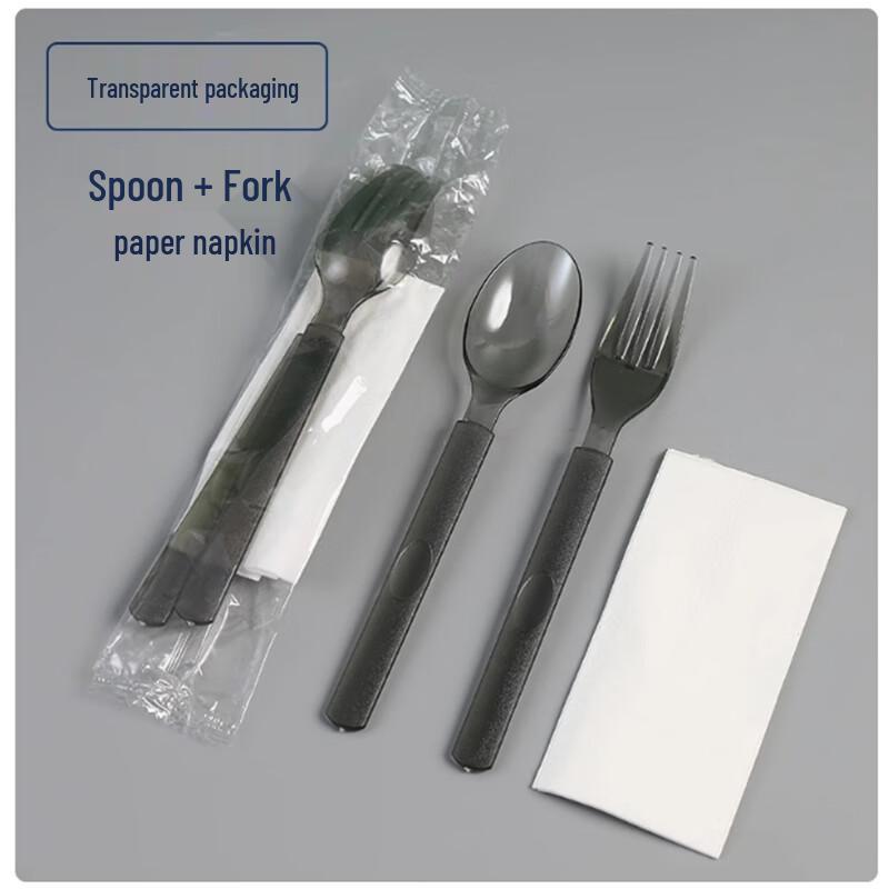 Disposable Cutlery Set with Napkins (100 Sets)
