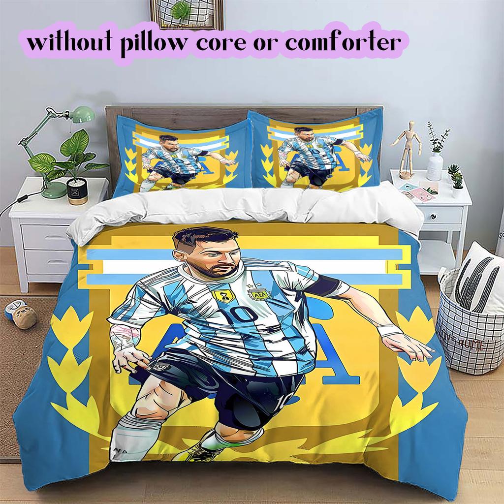 Biancheria da letto con motivo calcistico AFA, Set copripiumino Copripiumino Federa Regalo di Compleanno per la Casa (1*copripiumino+2*federe,senza imbottitura)