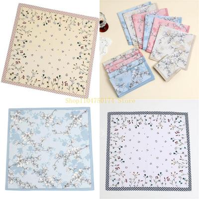 Cotton Flower Handkerchief Women Child Print Face Hand Towel Hanky Wedding Gift Top Sale