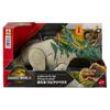 Mattel Jurassic World Roaring Action Dinosaur Ages 4 and JGB89 Figure, Spiricypeus, Kids' Toy, Length Approx. 11.7 inches, Up, Green,
