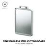 Homlly 100% BPA Free 2-in-1 Stainless Steel & PP Cutting Board with knife Sharpener, Spice Grating and Ruler.