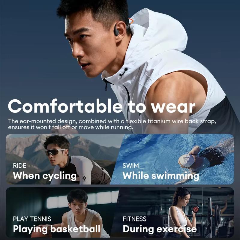 Original Lenovo S106 Knochenschall-Kopfhörer Bluetooth 6.0 IPX8 Wasserdichte Kopfhörer 32GB MP3 HIFI Ohrhörer Mit Mikrofon Zum Schwimmen