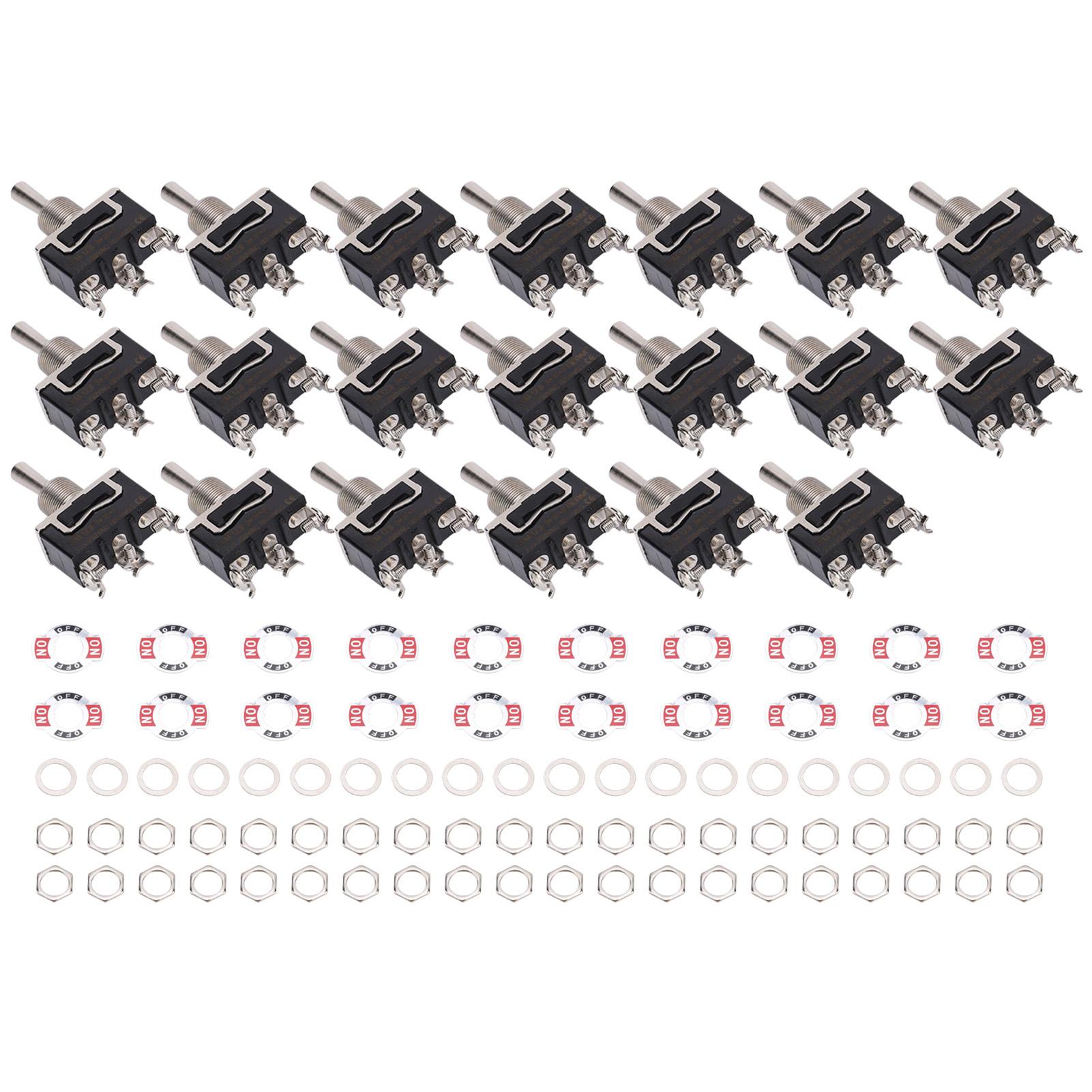 

20Pcs BERM Toggle Switch 3 Level 3 Pins LED Light Rocker BEM-123F 15A 250VAC