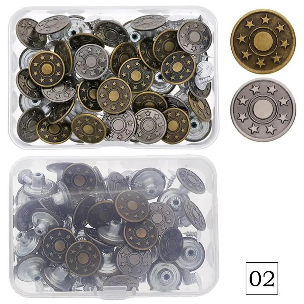 40 PCS/Set Jeans Button Tack Buttons Metal Replacement Craft Working Kit DIY Clothes Accessary
