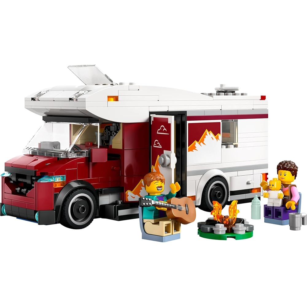 LEGO City Kempingas Šventinis Žaislas Statybos Rinkinys 6-9 Metų Vaikams Transporto Priemonės Detalė 60454