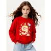 European Sizes Girls Soft Crewneck Sweatshirt Nine Birthday Candle Number Print Design, Casual All-Match, Ideal Holiday Present