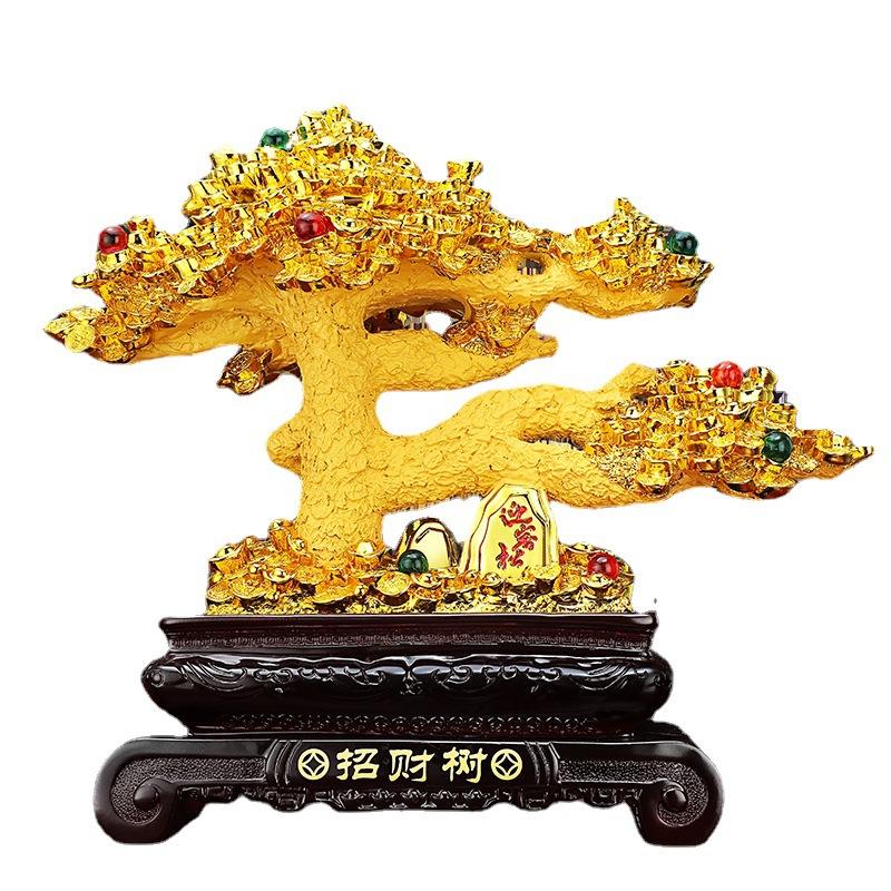 Wealth Wealth Tree Wealth Tree Decoration Welcome Home Living Room Tv Cabinet Wine Cabinet Decor Resin Crafts Gifts