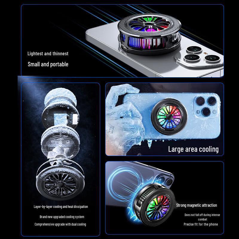 Colorful Lights K5 Esports Cooling Heatsink with Magnetic Suction and RGB Effects for Gaming and Streaming