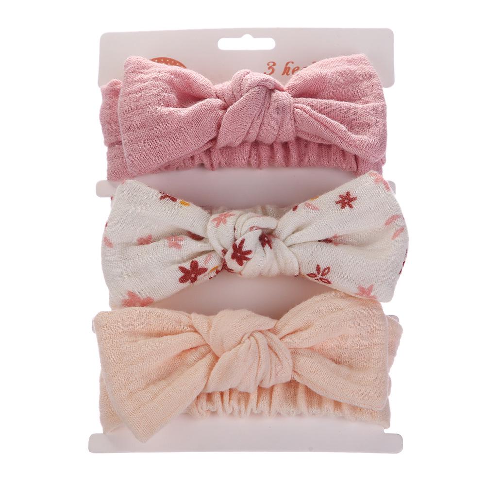 Baby Bunny Ear Hair Accessories Set - 3pc DIY Bow & Headband Set