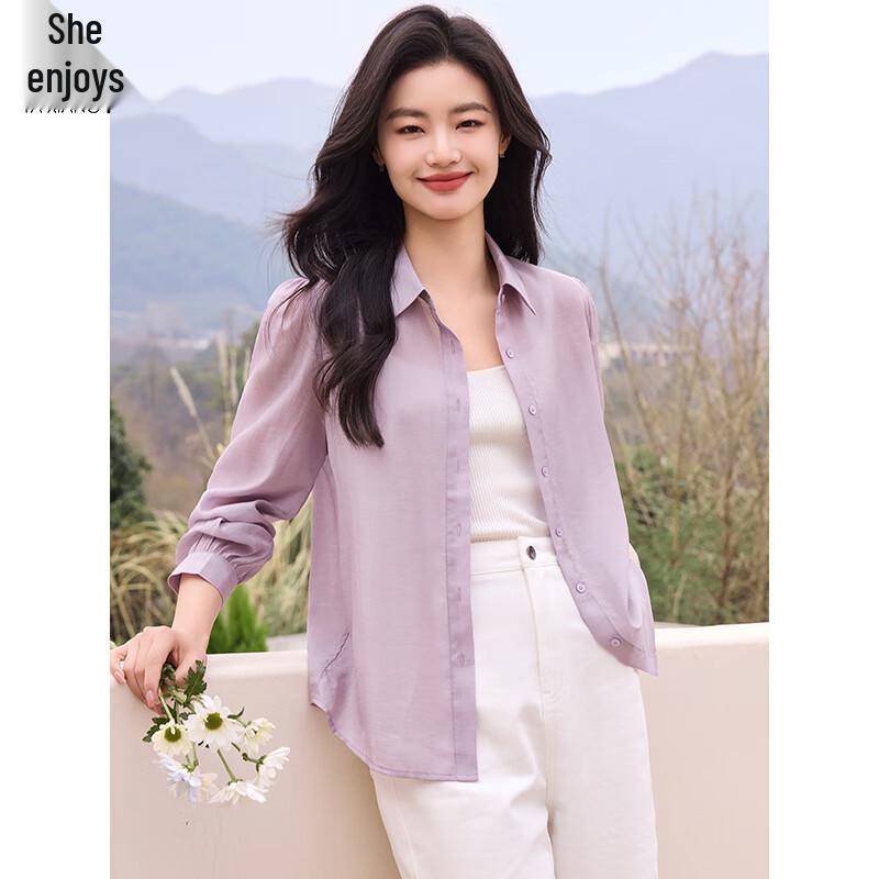 Elegant Rose Ribbon Chiffon Shirt L