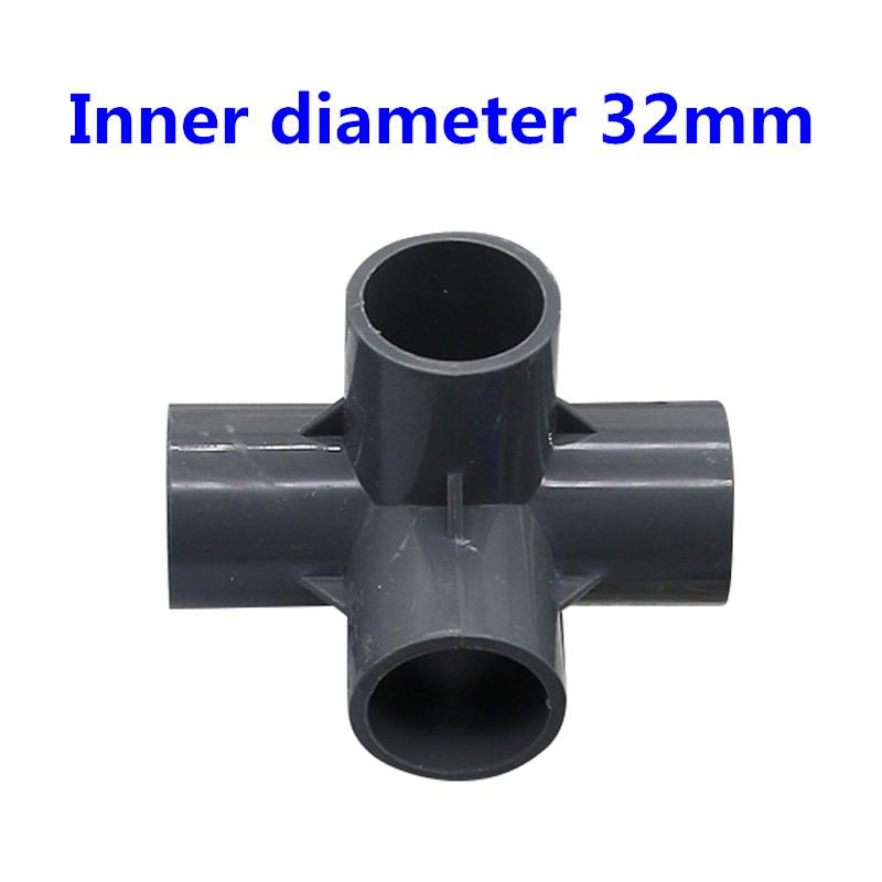 PVC Three-dimensional 3 Way 4 Way 5 Way Water Pipe Connector 32mm Inner Diameter PVC Pipe Fittings Irrigation Coupling Adapter