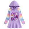 Kpop Dämonenjäger Mädchen Rüschen Regenbogen Kapuzenkleid - Langarm Prinzessinnenstil