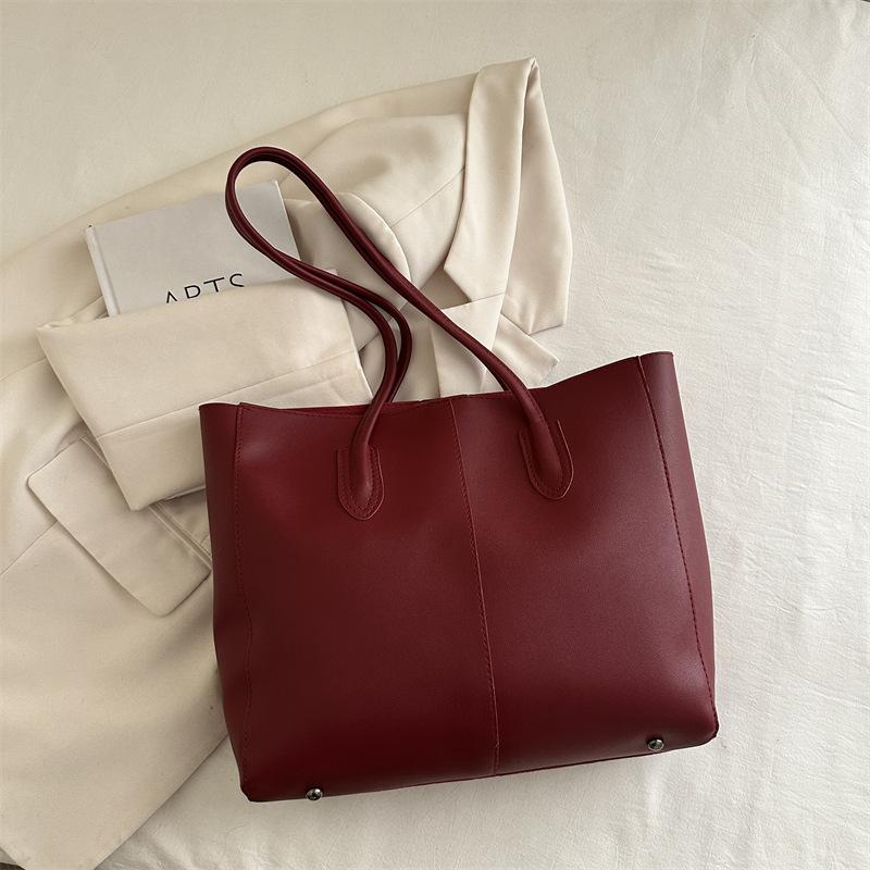 Summer New Fashionable Versatile Texture Casual Simple Commuting Large Capacity Mother and Child Bag Two-piece Set Shoulder Tote Bag