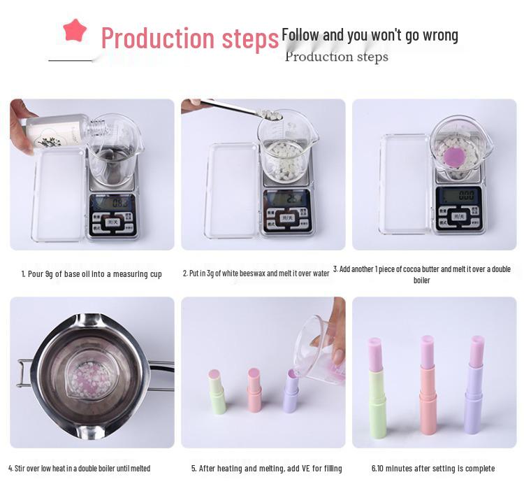 Kit de Rouge à Lèvres DIY: Beurre de Cacao, Colorants, Ensemble d'Outils et de Moules