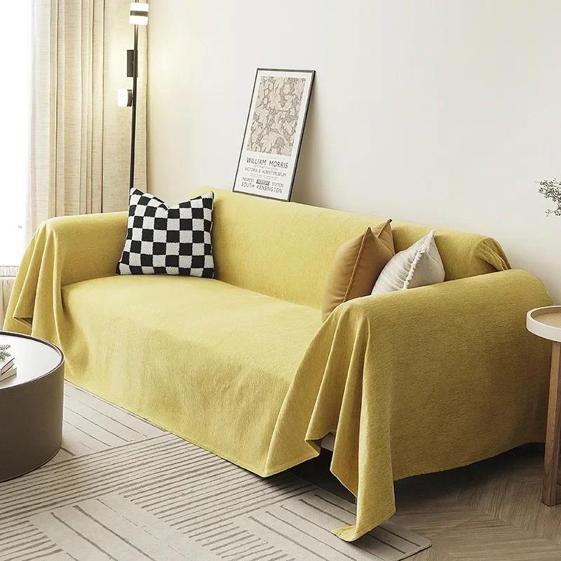Moderner, minimalistischer Sofabezug aus Chenille, einfarbig, Anti-Katzenkratz-Sofamatte, universeller Sofabezug für alle Jahreszeiten