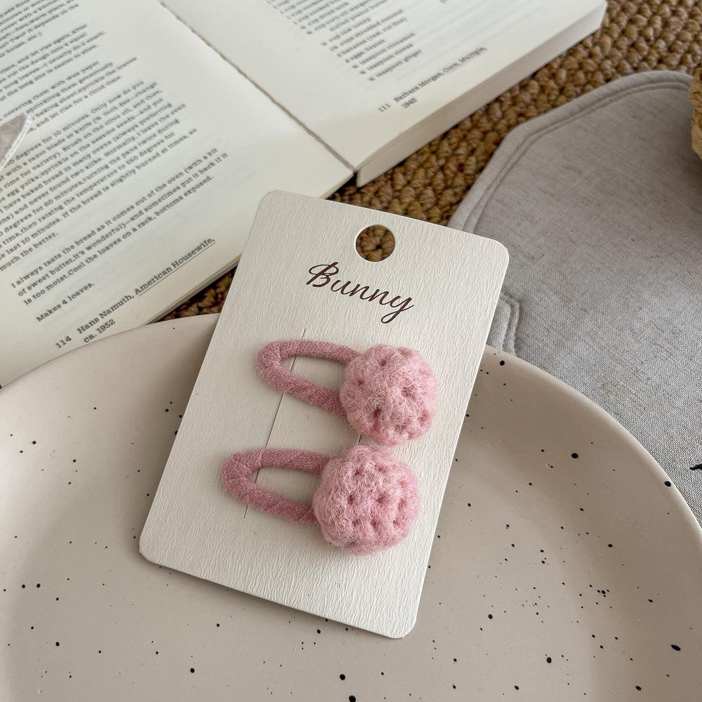 Wool Felt Cartoon Bread Slices Biscuits BB Clip Cute Bangs Side Clip Hairpin Funny Hair Clip Children's Hair Accessories