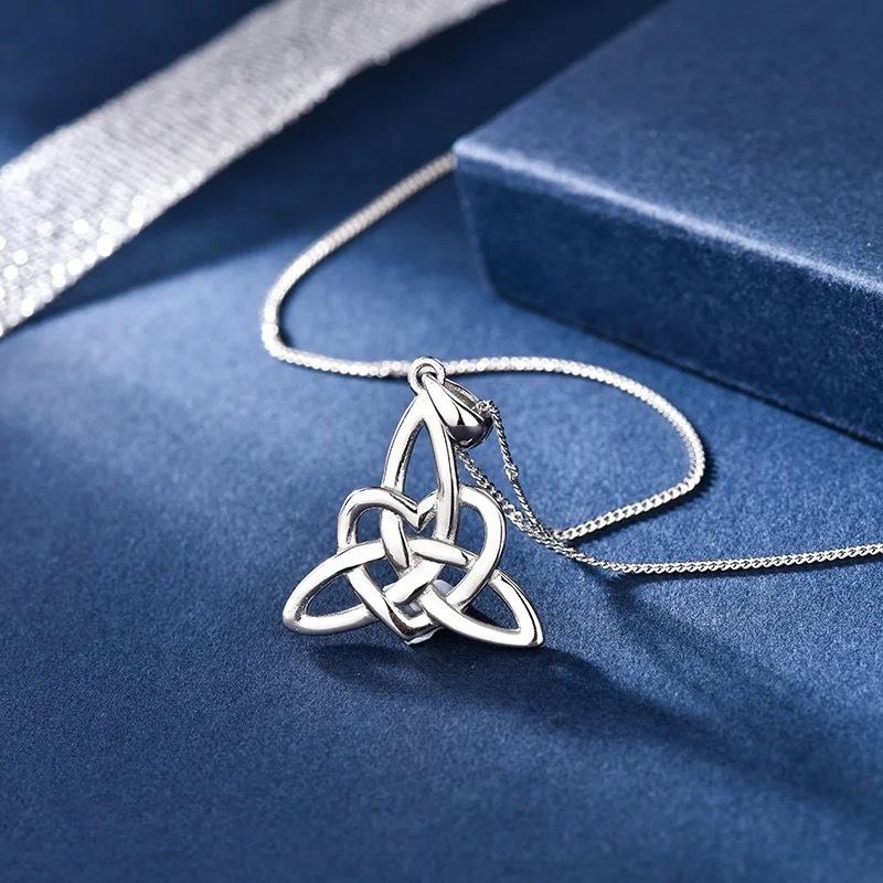 Sterlingsilber Vintage Hexenknoten Anhänger Halskette Keltischer Knoten Kreuz Glücksknoten Halskette Amulett Schmuck Geschenk