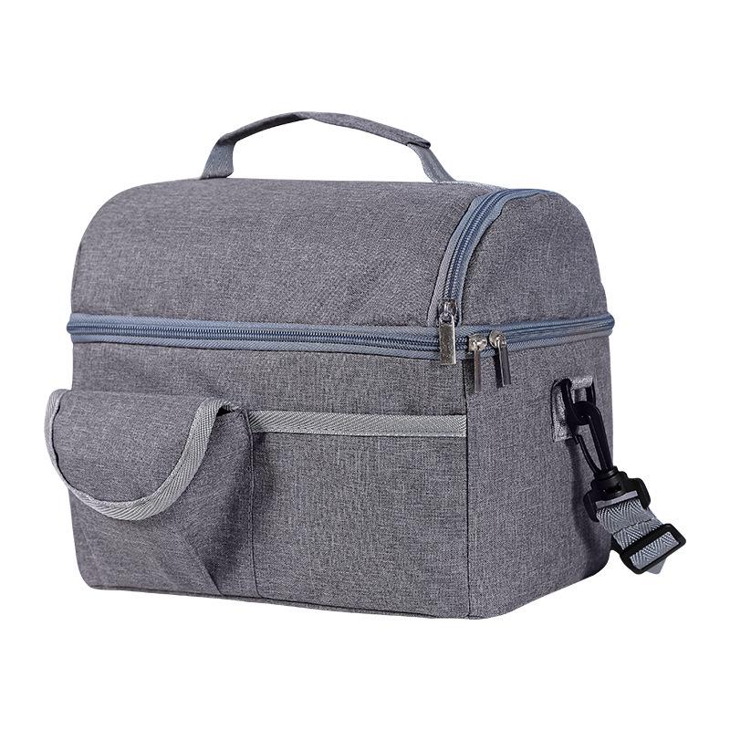 Waterproof Insulated Double-Layer Lunch Tote - Student & Office Bento Bag with Thick Aluminum Foil Lining