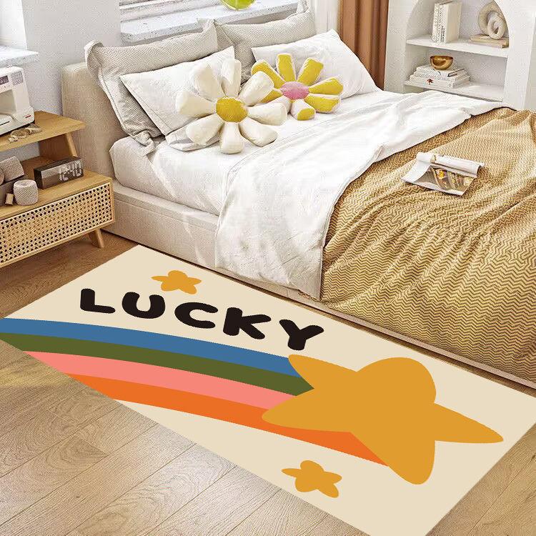 Nordic Fluffy Soft Bedroom Carpet Kids Room Bedside Rug Non-Slip Floor Mat Living Room Decoration Long Area Rug