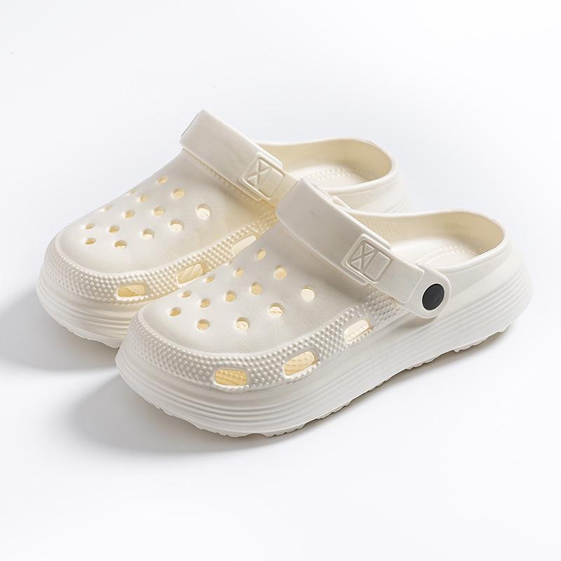 "Unisex Summer Garden Shoes: Non-Slip, Thick-Soled Half-Toe Beach Sandals"