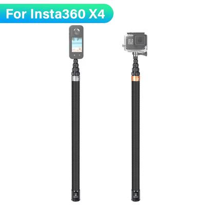 290CM Karbonfaser Unsichtbarer Erweiterter Selfie-Stick für Insta360 X5 X4 3 GO 3 Action 4 Zubehör für GoPro Selfie-Stick