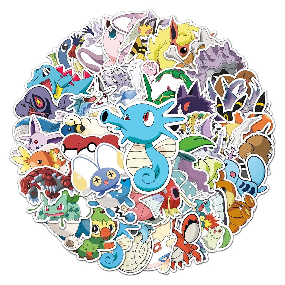 10/30/50pcs Cartoon Stickers Cute Pikachu Waterproof Decals DIY Guitar Skateboard Stationery Japanese Anime Sticker Pack