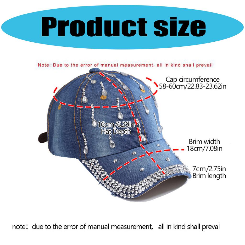 Unique Studded Baseball Caps Unisex Vintage Rhinestones Sport Hat Adjustable Headwear Outdoor Activities