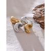 Yhpup Smooth Stainless Steel Metal Geometric Fashion Daily Earrings Texture Charm Gold Platinum Color Plated Jewelry Waterproof