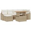 VidaXL Canapé de jardin 7 pièces avec coussins Beige Rotin poly 3358598