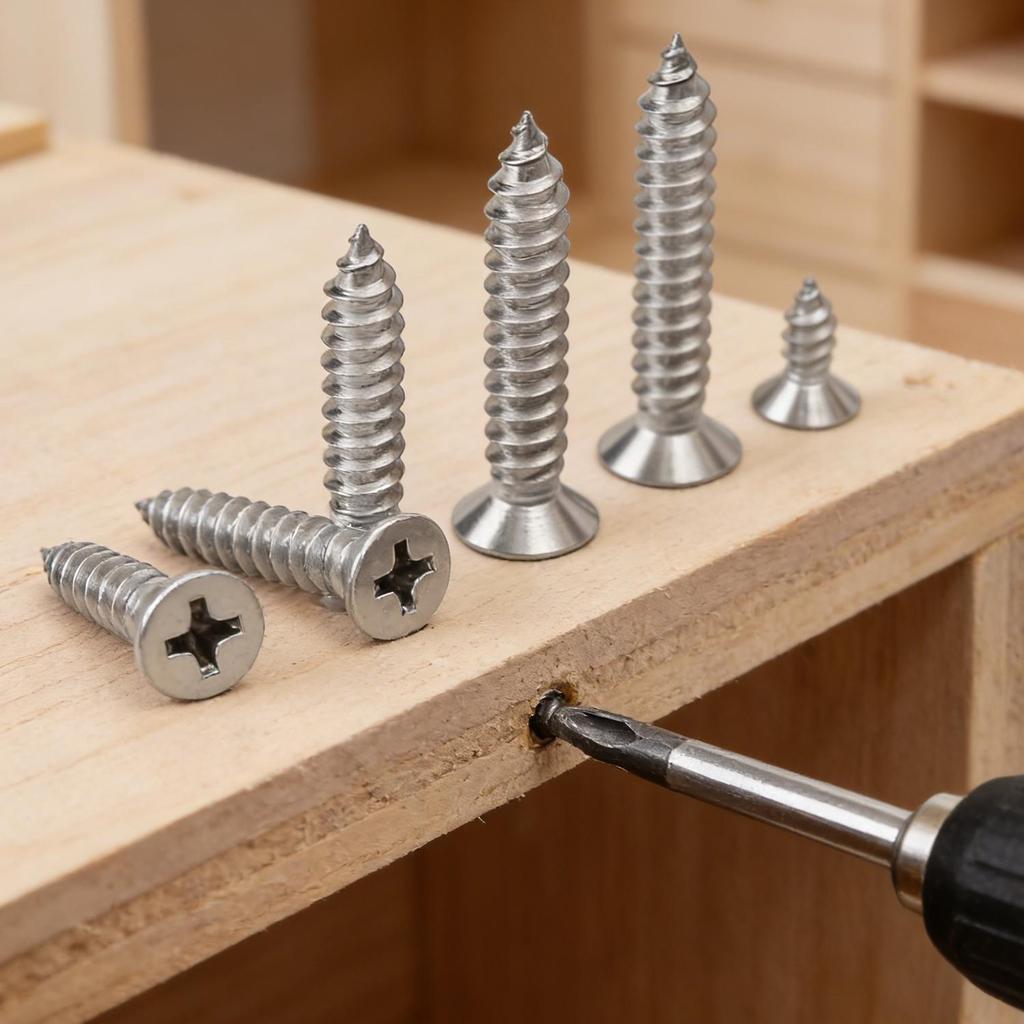 Stainless Steel Countersunk Head Screw Cross Flat Head Self Tapping Screw Plasterboard Wood Screw Repair Fastener Assortment Kit