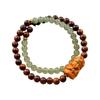 Agarwood & Aventurine Double-Loop Bracelet with Zhakiramu Beads