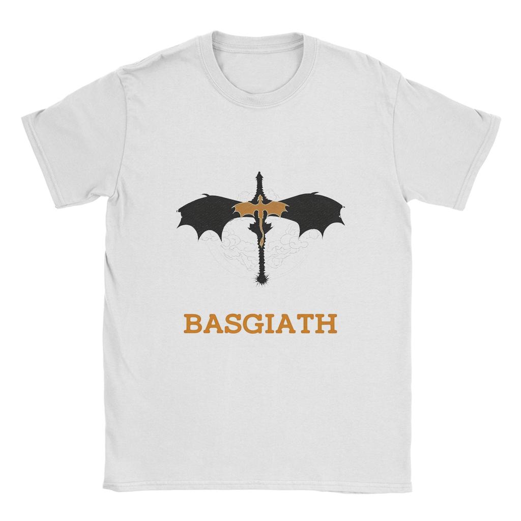Fourth Wing Basgiath War College T-Shirt Men's Cotton Clothing Retro  O-neck Short Sleeve