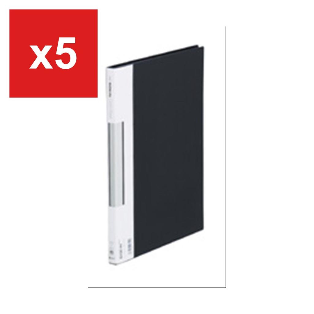 Clear File Folder Color Base Side-Load 40-Pocket A4 Portrait Black 137C-BK