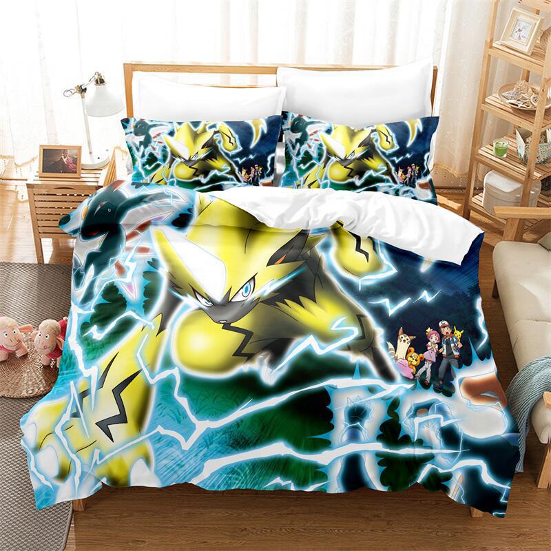 Cartoon Animation Digital Printing Bedding Quilt Cover Microfiber Polyester Cotton Three-Piece Set